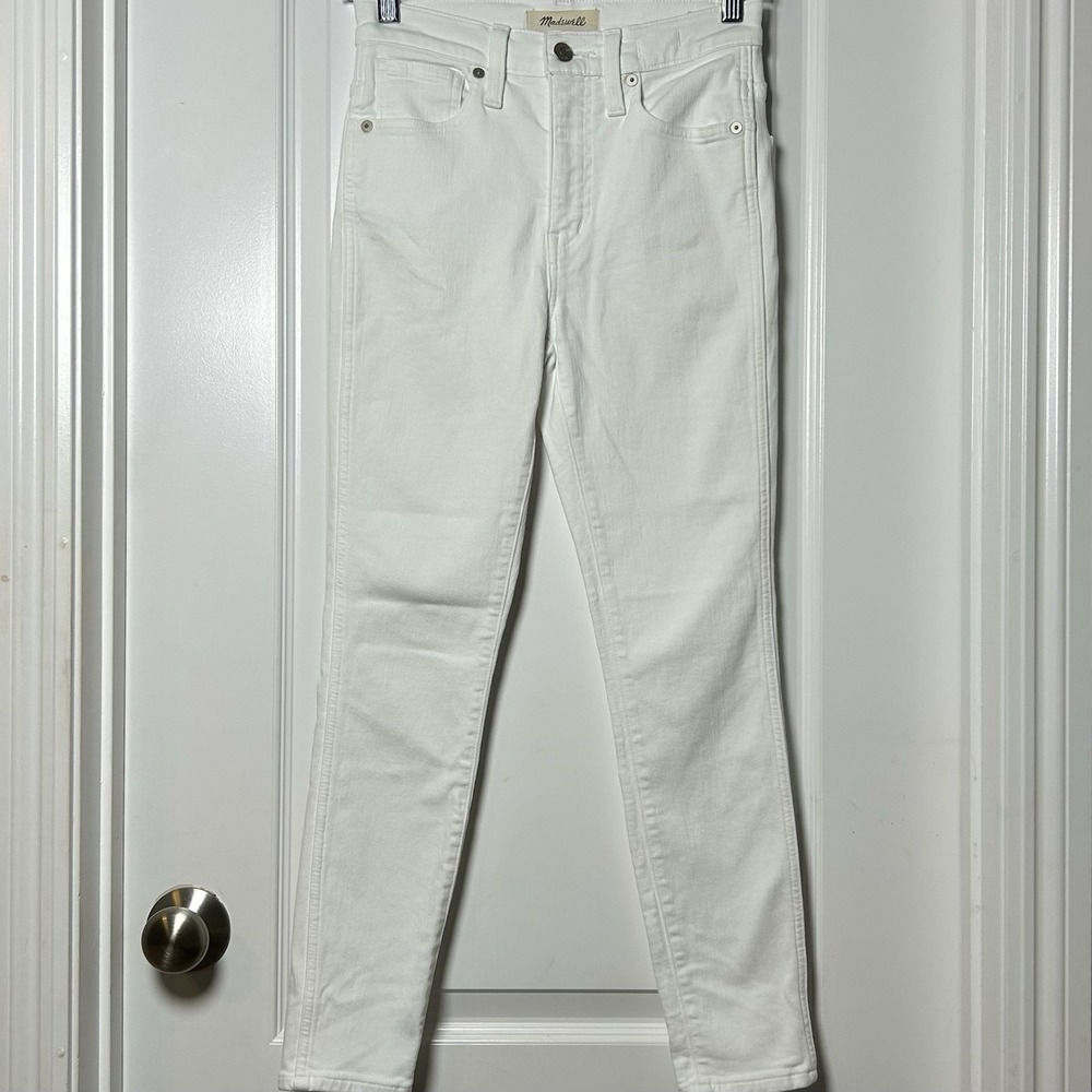 Madewell Petite 10" High-Rise Skinny White Jeans Classic Sleek Clean Girl Style